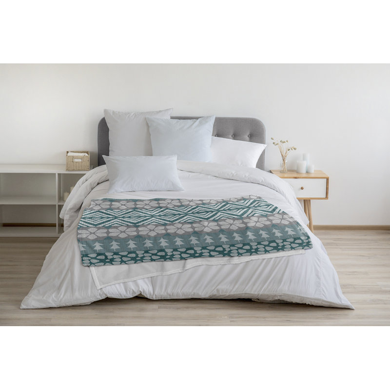 Jeté de Noël FairIsle 50 "x 60", Bleu/gris