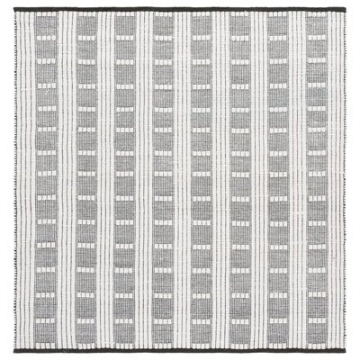 Tapis géométrique en laine et en coton tissé à plat de couleur ivoire / ivoire Vermont 951
