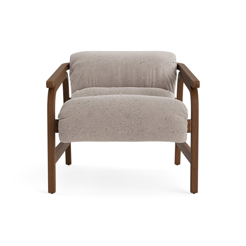 Cellire Chair, Stone Linen, Walnut/Medium Brown Wood