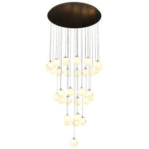 Kendred Dimmable LED Sphere. Teardrop Chandelier