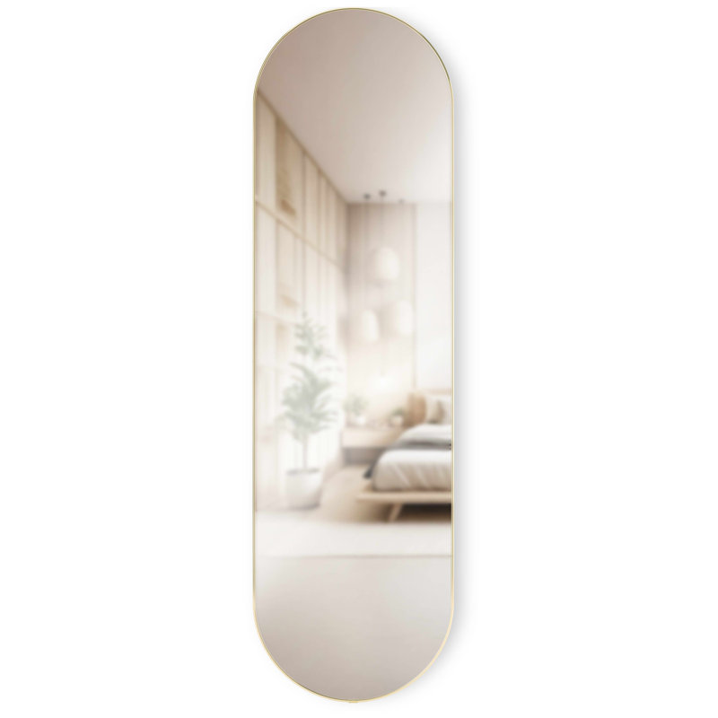 HUBBA PILL MIRROR 157x45 TITANIUM, Brass, 157 cm H x 45 cm W