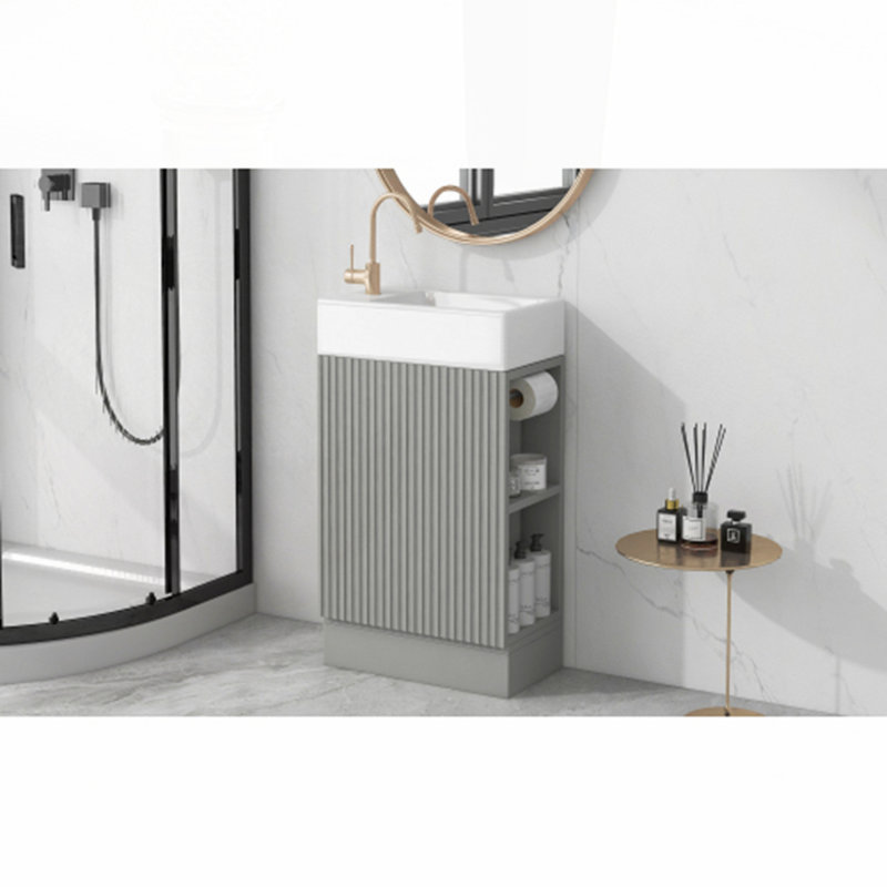 Meuble-lavabo 18,6 po avec lavabo, Gris
