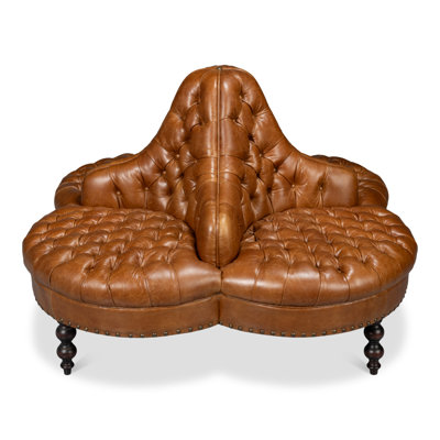 Canapé sans accoudoirs en cuir véritable 57 po