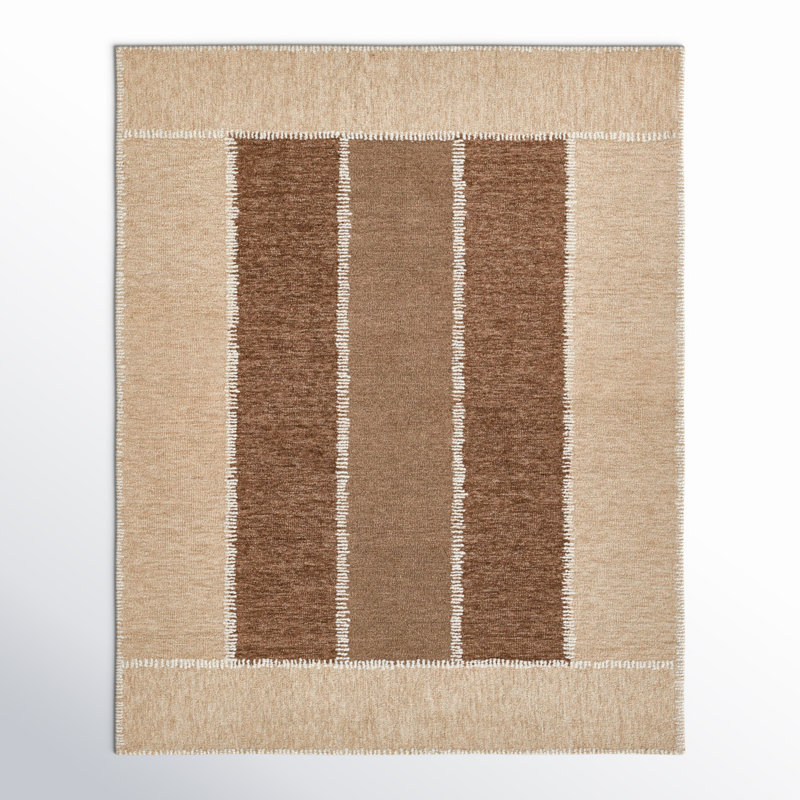 Hand Tufted Wool Geometric Rug, Rectangle 8' x 10'