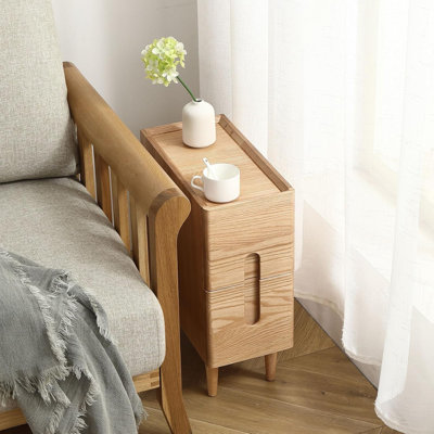 Medieval Modern Style Side Table With Drawers