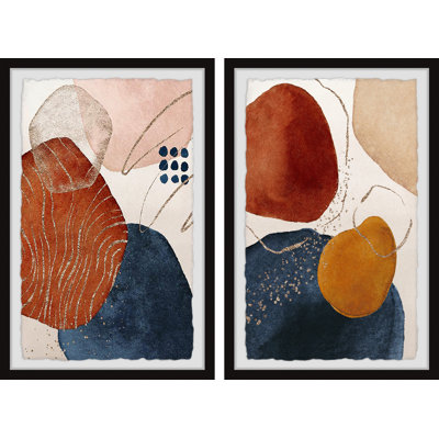 Burning Stones 2 Piece Single Picture Frame Painting