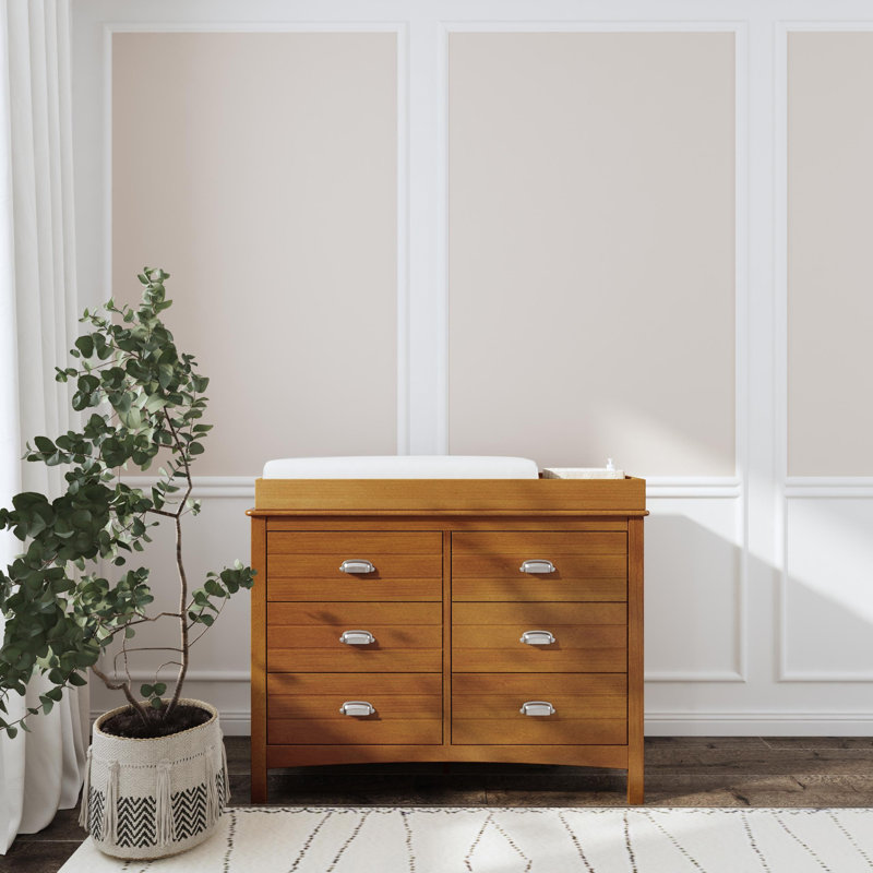 Nolan 6 Drawer Double Dresser, Chestnut