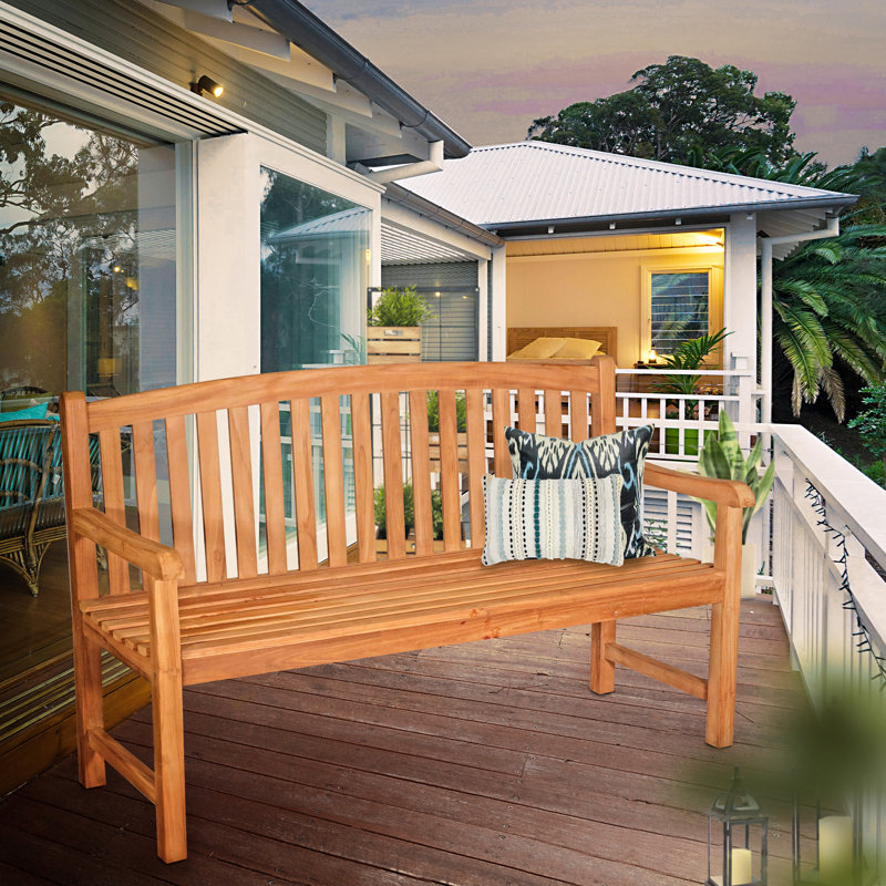 Banc de jardin et de terrasse en bois de teck Casanova, H 37 po x l 59 po x P 24 po