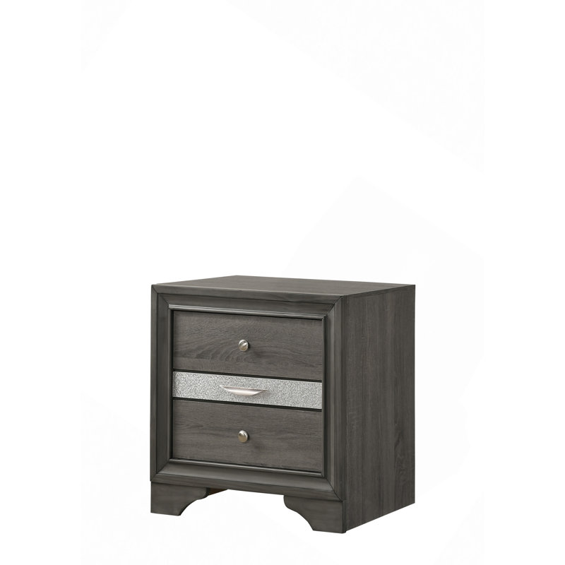 Table de chevet 2 tiroirs Eternity, Gris