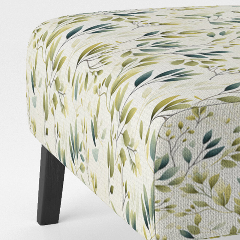Fauteuil de chambre minimaliste à motif de fougères vertes minimalistes