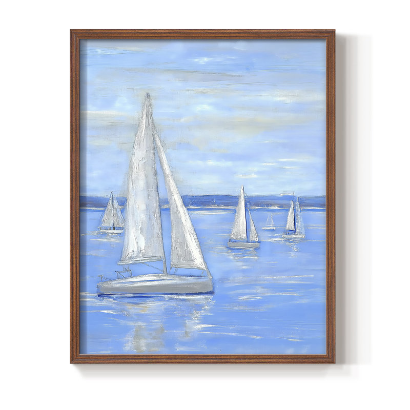 NAUTICAL Series CXLVI, reproduction encadrée - bois massif, H 30 po x l 24 po, Noyer