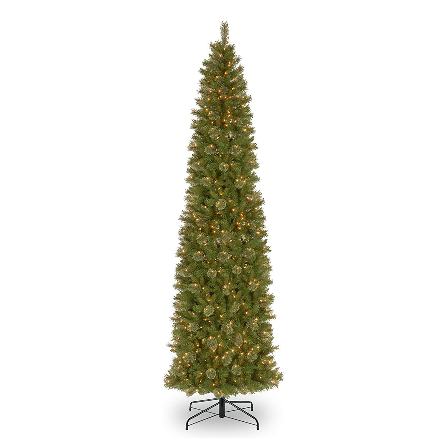 Pre-Lit Slim Pine Christmas Tree, 12'