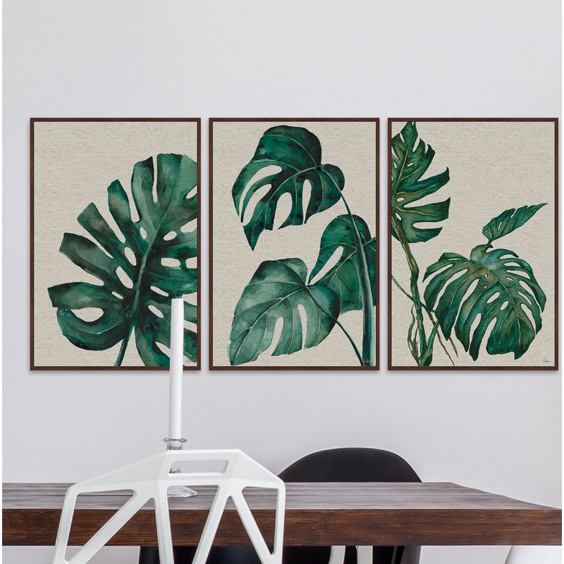 « oh oh banana triptyque », ensemble de 3 reproductions d’art sur toile tendue encadrée, H 36 po x l 24 po x L 1,5 po