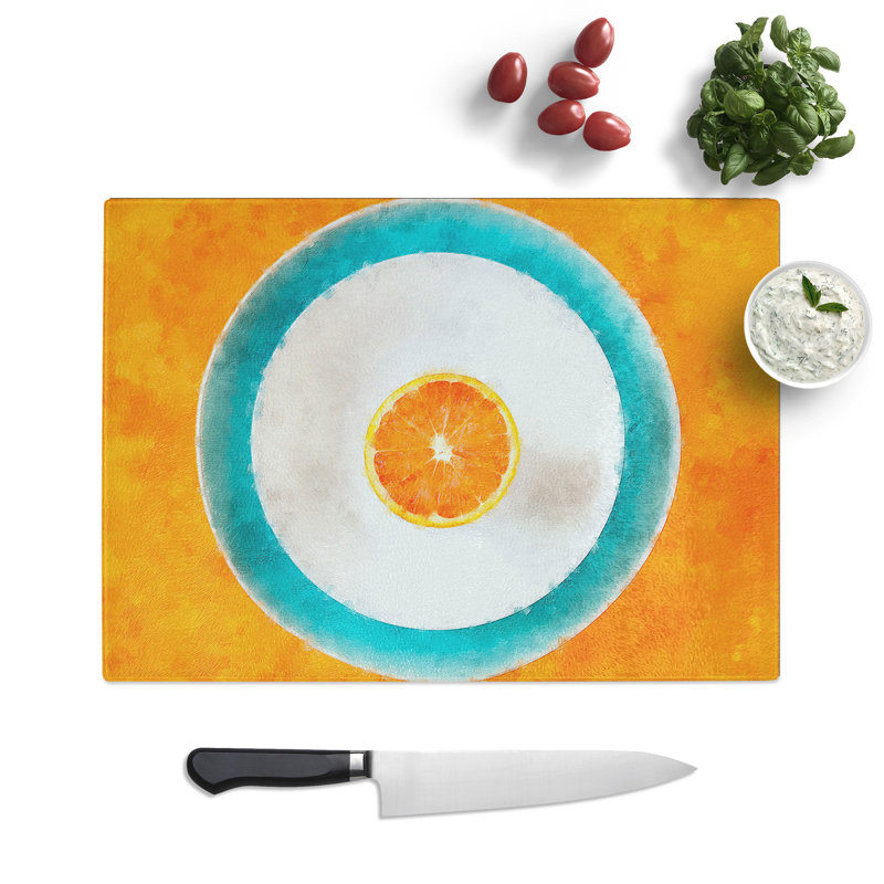 Circles Painting Chopping Board, 0.4cm H x 28.5cm W x 39cm L