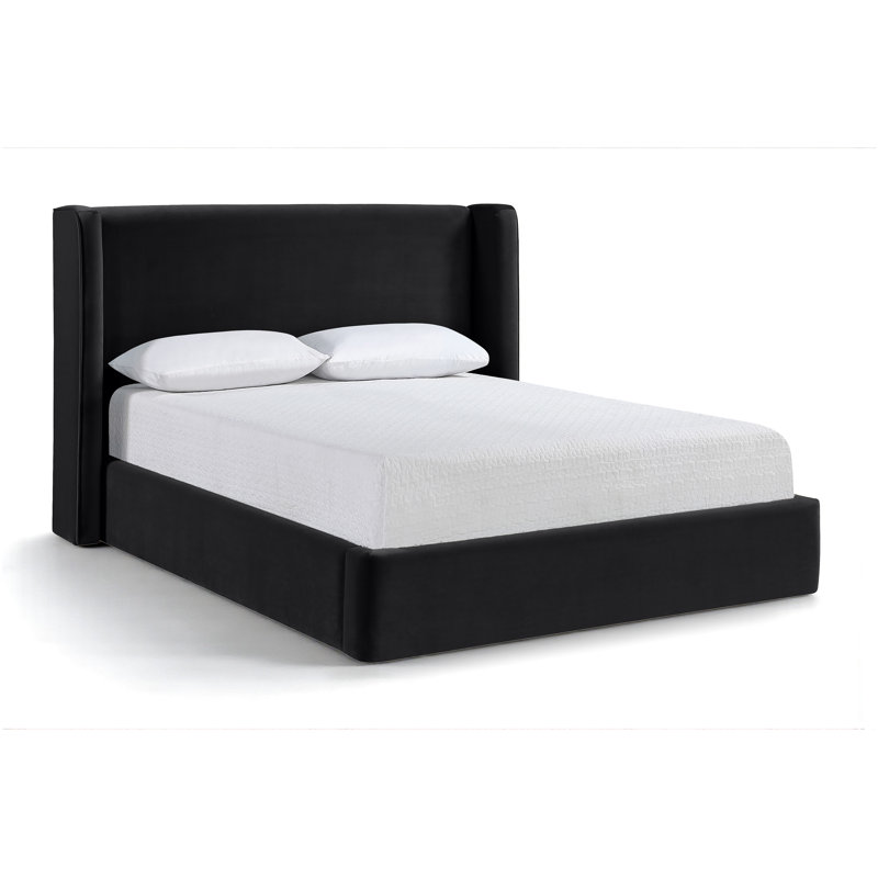 Lit tapissier Kendall Wanaque, Double, Velours noir