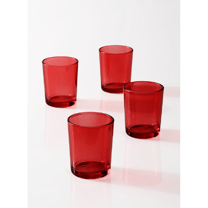Porte-votive en verre, Ambre, H 2,5 po x l 2,25 po x P 2,25 po