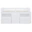 4 lit mezzanine simple blanc avec armoire et tablettes - centre de table fonctionnel incontournable-618856879