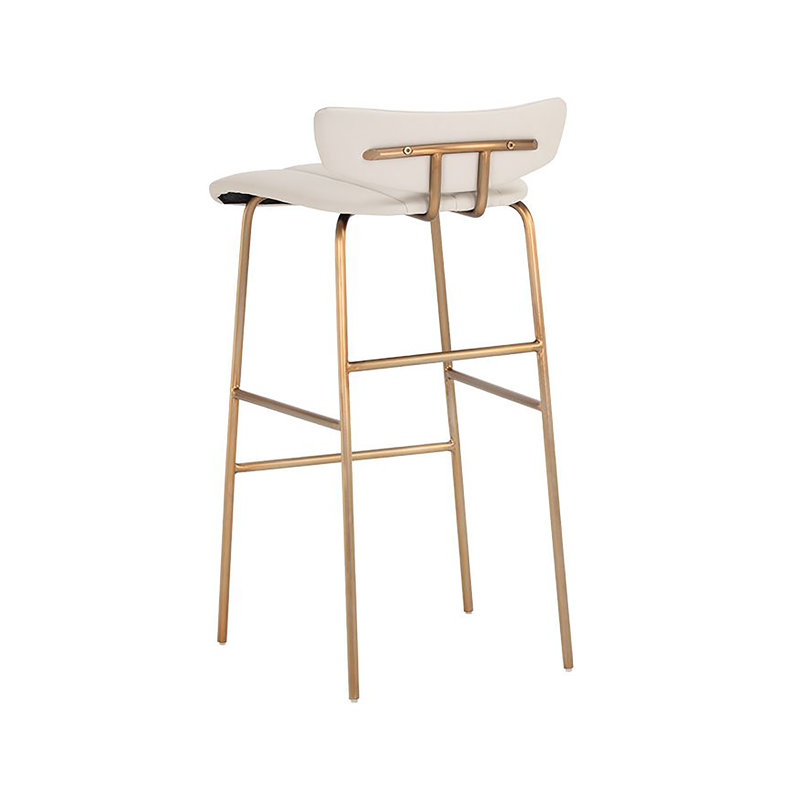 Lorelei Upholstered Bar Stool, Cream Performance Basketweave, Counter Stool (26" Seat Height)