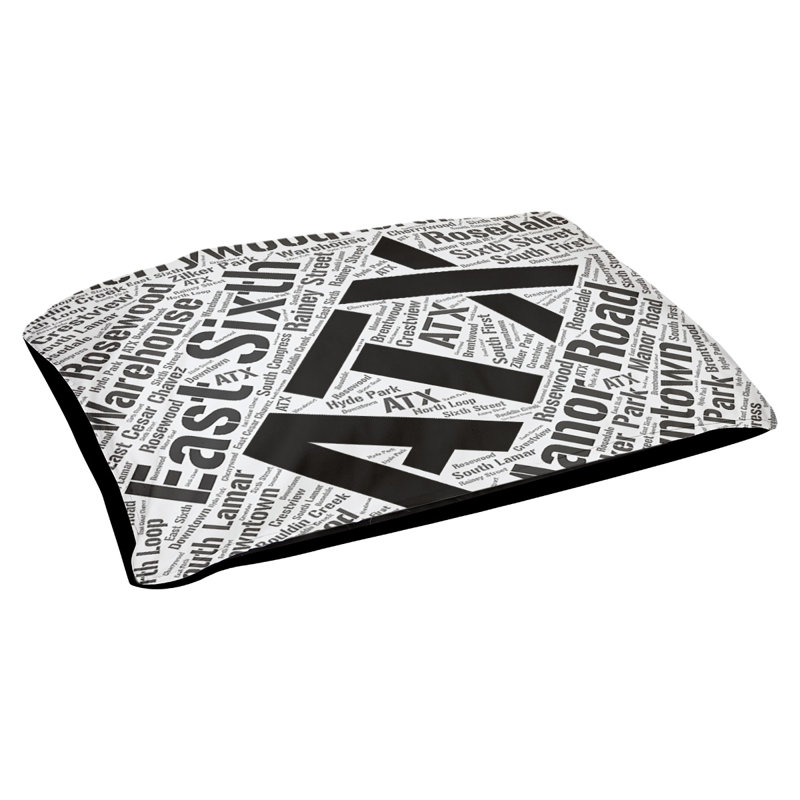 Coussin de chien « districts », Très grand (H 17 po x l 50 po x P 40 po), Noir, Austin