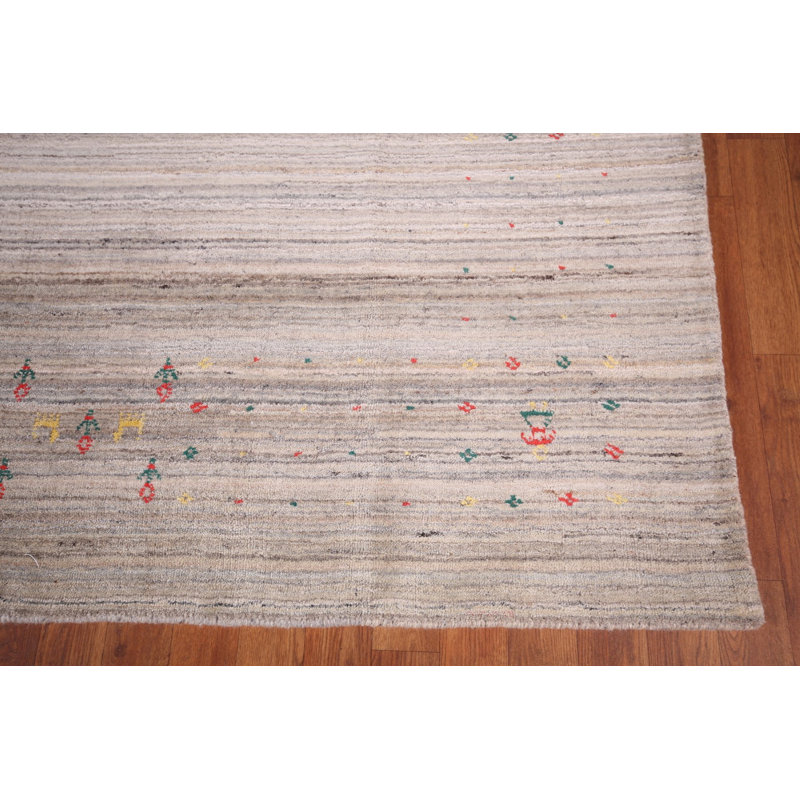 Tapis tribal à rayures Gabbeh 8 x 8