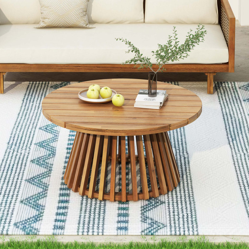 Table basse de patio en bois d'acacia, Teak