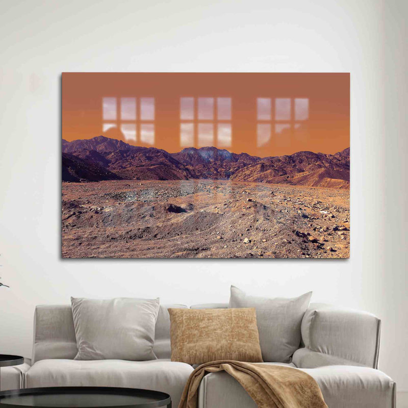 Paysage désertique suspendu, art mural en verre 3D parfait pour la décoration de bureau et fait un excellent cadeau personnalisé