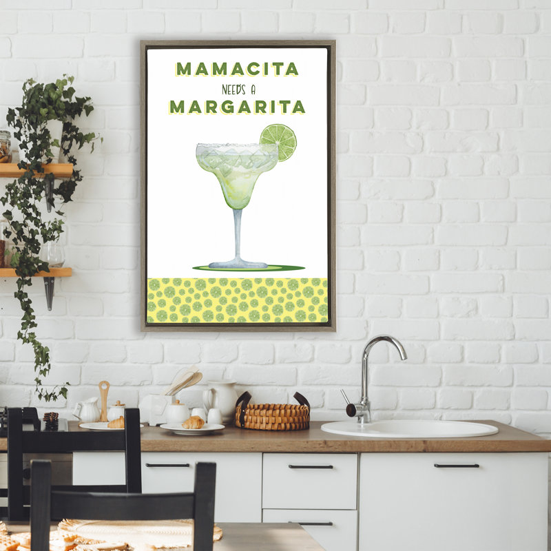 Cadre flottant Mamacita Needs Margarita, design par Brett Blumenthal, H 31 po x l 21 po, Cadre flottant orme Montalcino
