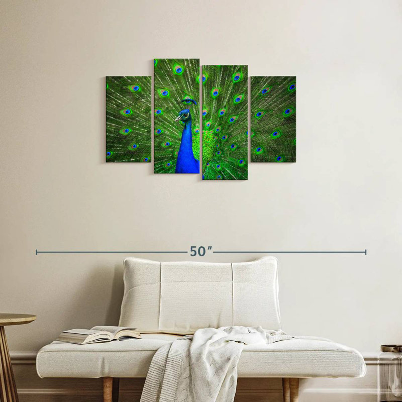 Brampt Dazzling Blue Peacock, 22" H x 36" W