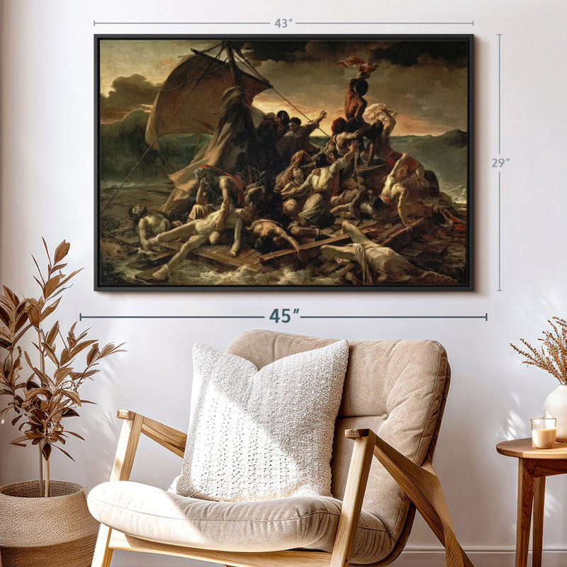 "Le radeau de la méduse", H 43 po x l 29 po