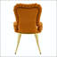Chaise d'appoint orange à bulles gonflées avec accoudoirs et pieds dorés - ensemble de 2-1195754009
