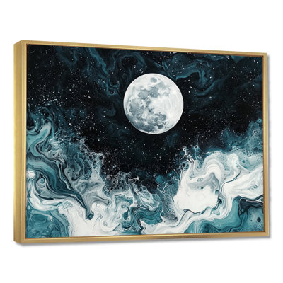 Lumineux rêve de lune paysage II - Pleine lune, salon d'art mural