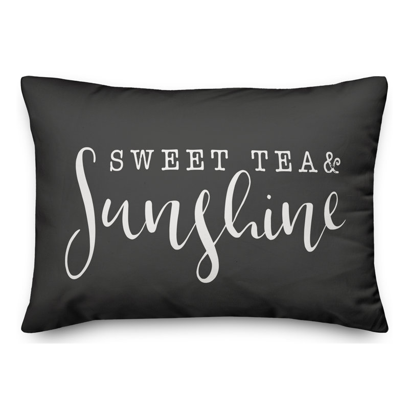 Textual Outdoor Throw Pillow, Charcoal