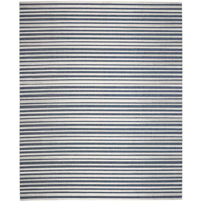 Anick Striped Indoor / Outdoor Rug, Rectangle 7'10" x 9'10"