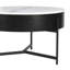 Table basse à plateau relevable moderne avec rangement et 3 repose-pieds blanc et noir