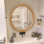 Miroir mural rond en bois