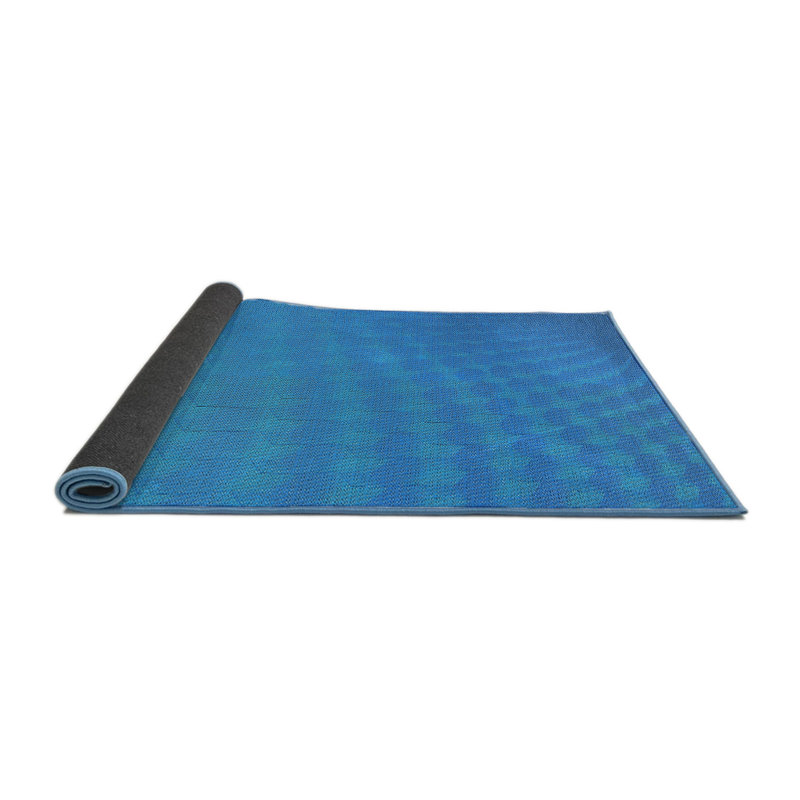 Tapis de zone bleue à motifs Steinsel, Rond 4 pi