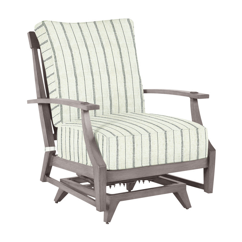 Croquet Patio Chair with Cushions, Welt, Oyster, Linen Navy