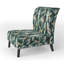 Motif géométrique vert et doré - Fauteuil de chambre rembourré moderne et contemporain
