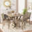 5pcs set Counter Table Set Square Counter Table Solid Wood Modern Farmhouse Rustic Look Distressed Look