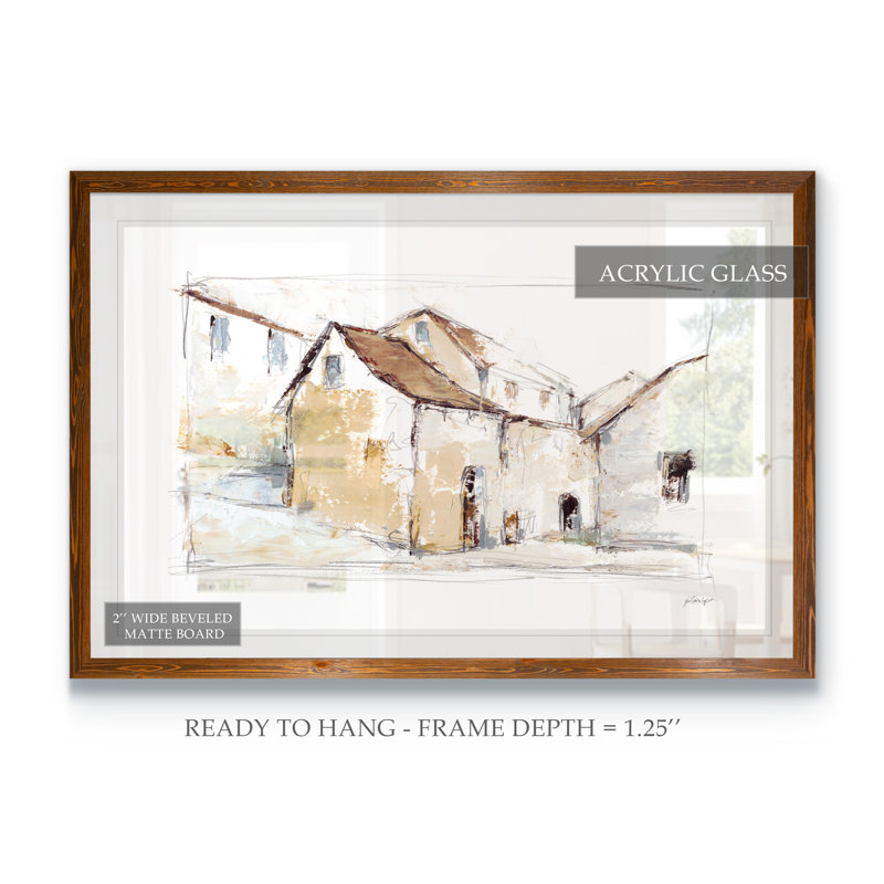 "quiet streets i" par paul cezanne-photo cadre, reproduction d’art sur papier, H 32 po x l 44 po x 1,25 po, Blanc