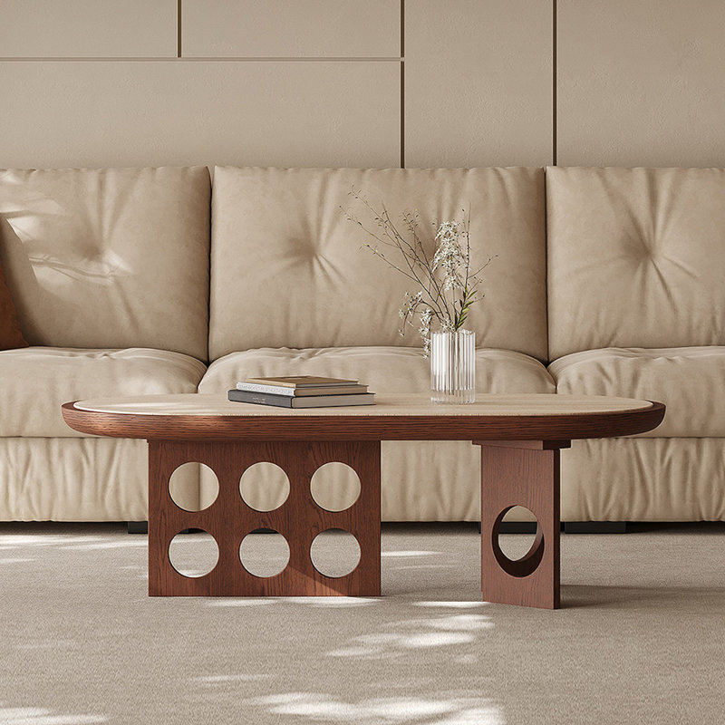 Italian minimalist oval coffee table