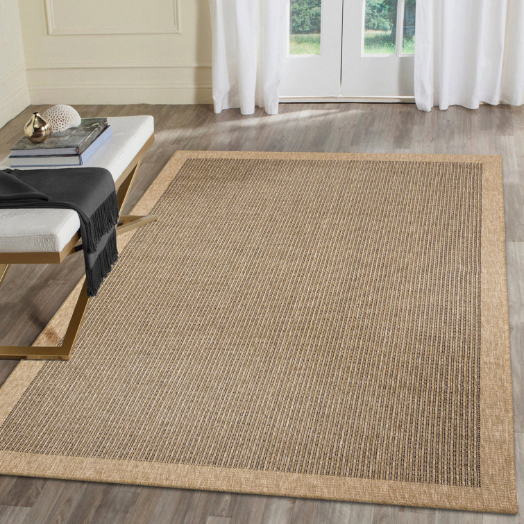 Bordy Machine Made Rectangle 3'3" x 4'11" Polypropylene Indoor / Outdoor Use Area Rug in Brown/Black