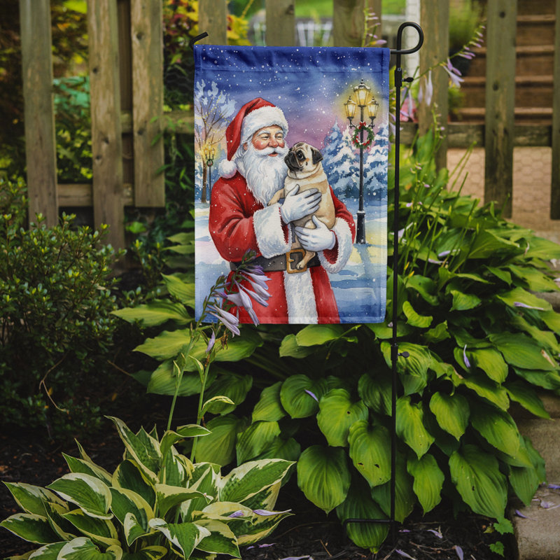 Carlin avec le drapeau du jardin du père Noël, Taille du jardin, Carlin