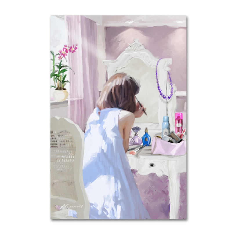«Girl Make Up» par Armand, reproduction sur toile, H 24 po x l 16 po x P 2 po