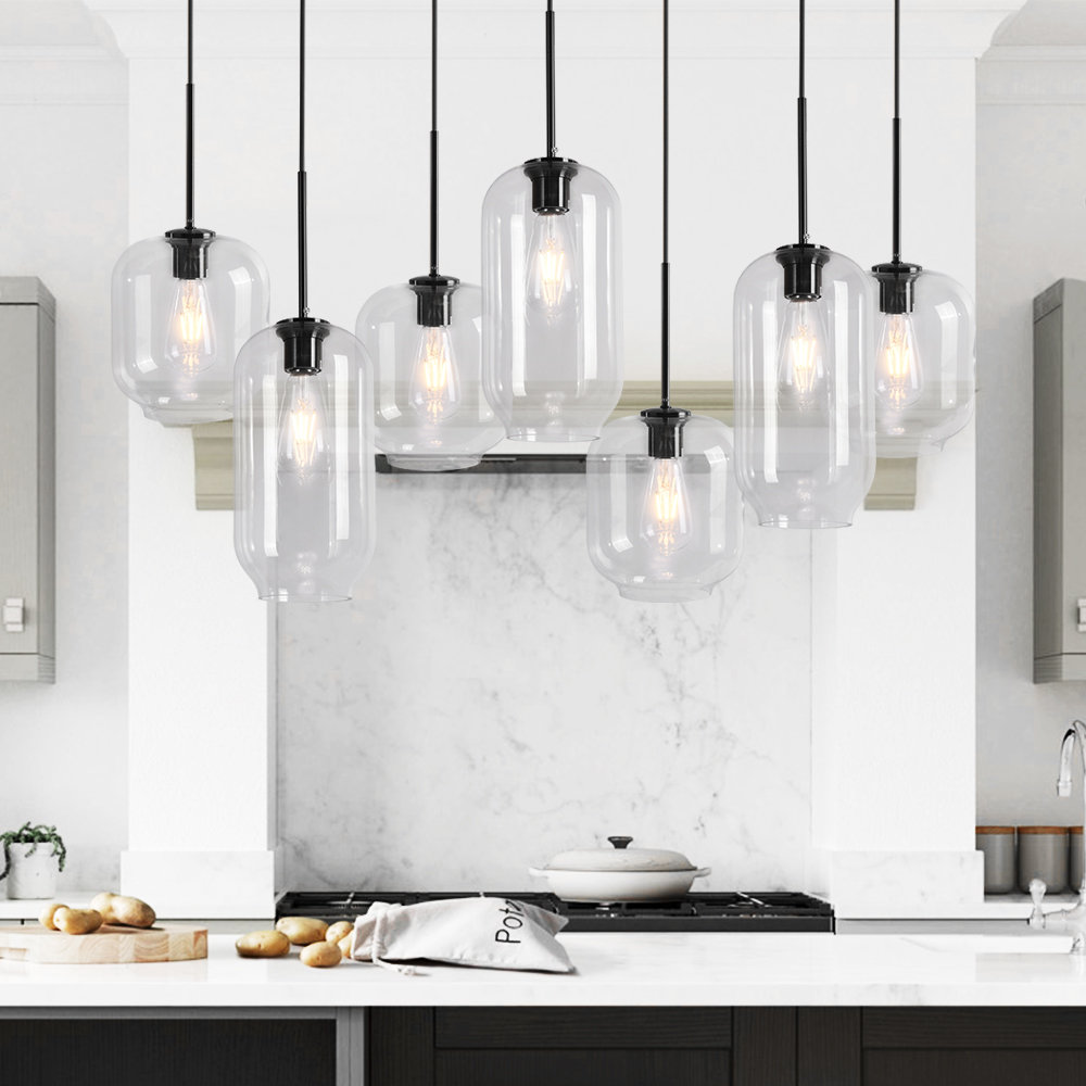 Kayanne Dimmable 7-Light Pendant, Black