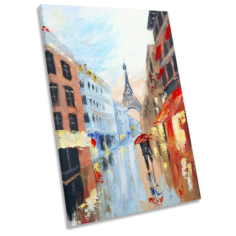 Z0115 Umbrella Eiffel Tower Paris Picture - Wrapped Canvas Print, 45.7cm H x 30.5cm W x 2cm D