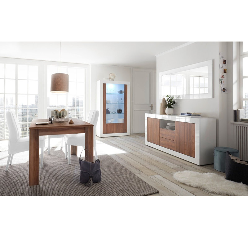 Aburizik Wood Rectangle Wall Mirror, White