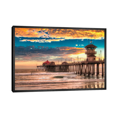 Huntington Beach Pier - Last Set. by Zoe Schumacher - Print on Canvas