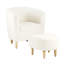 Upholstered 27" Wide Barrel Chair with Ottoman-213654936