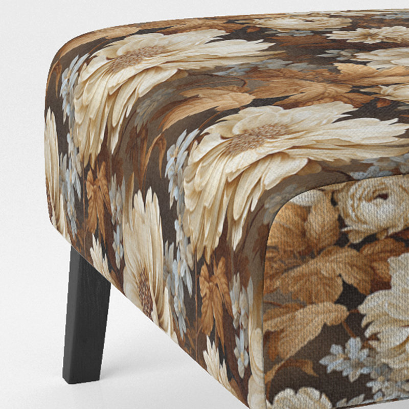 Rustic Victorian Brocade Victorian Motif - Chaise d'appoint de chalet rembourrée à motif floral